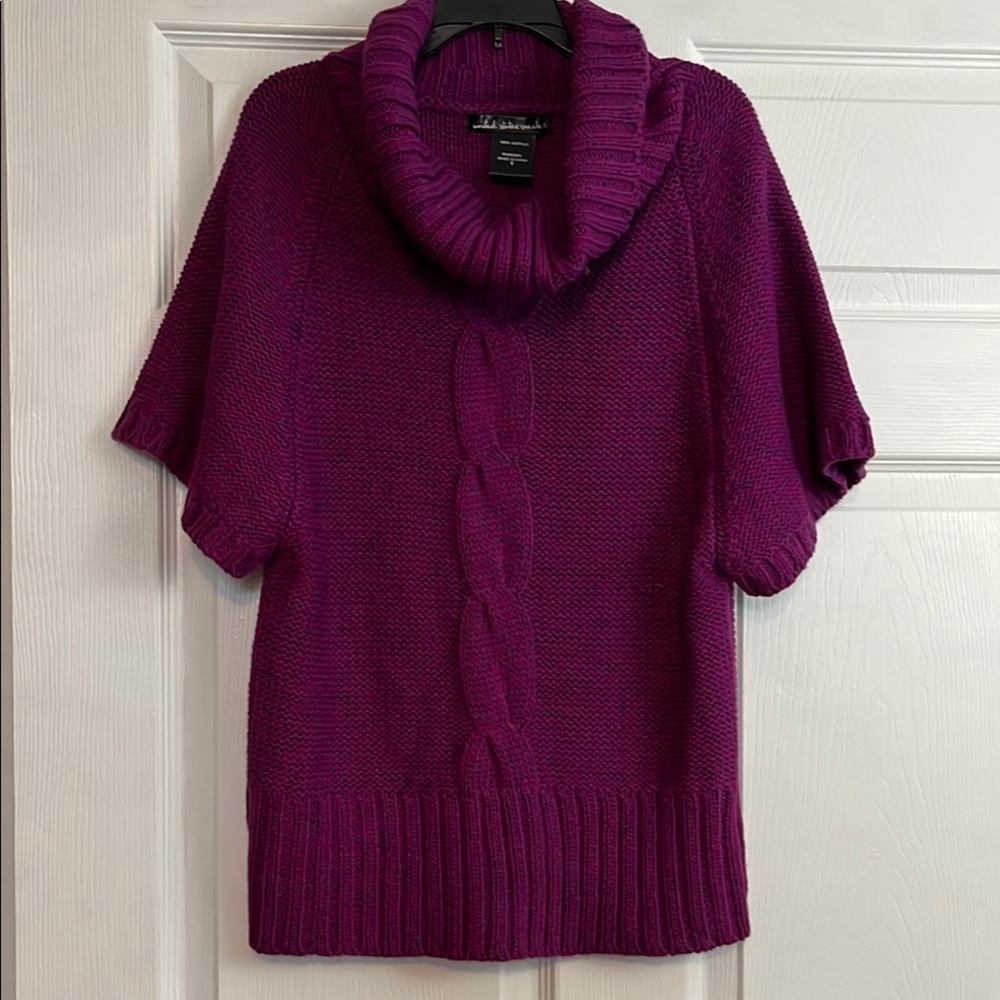 United States Sweaters Womenโs Short Sleeve Knit Sweater Purple Size S - Soft